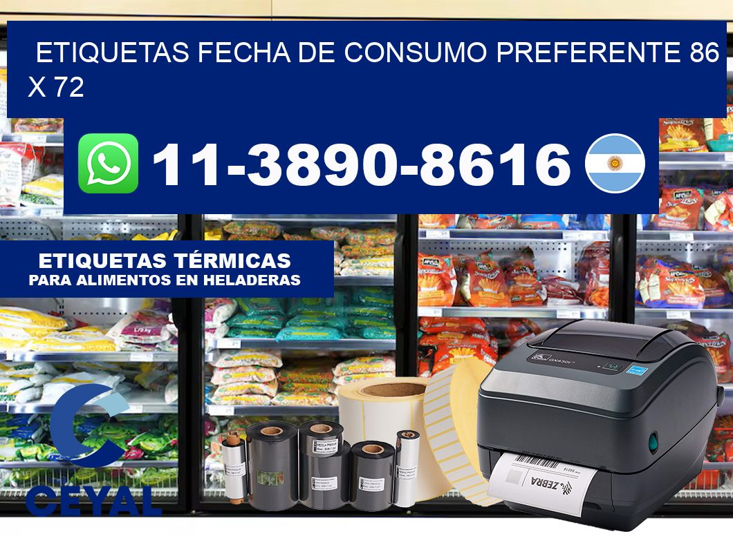 Etiquetas Fecha de consumo preferente 86 x 72