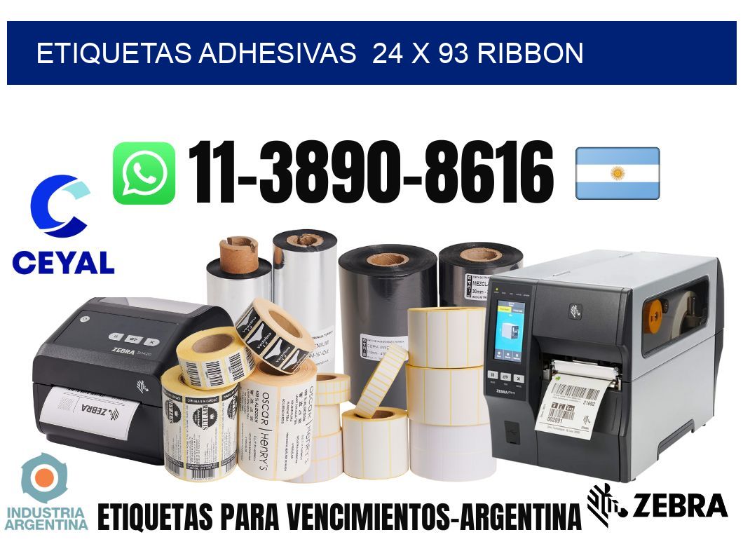 Etiquetas adhesivas  24 x 93 ribbon
