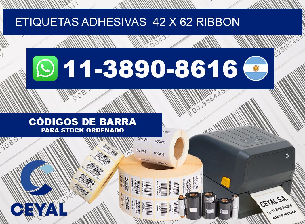 Etiquetas adhesivas  42 x 62 ribbon