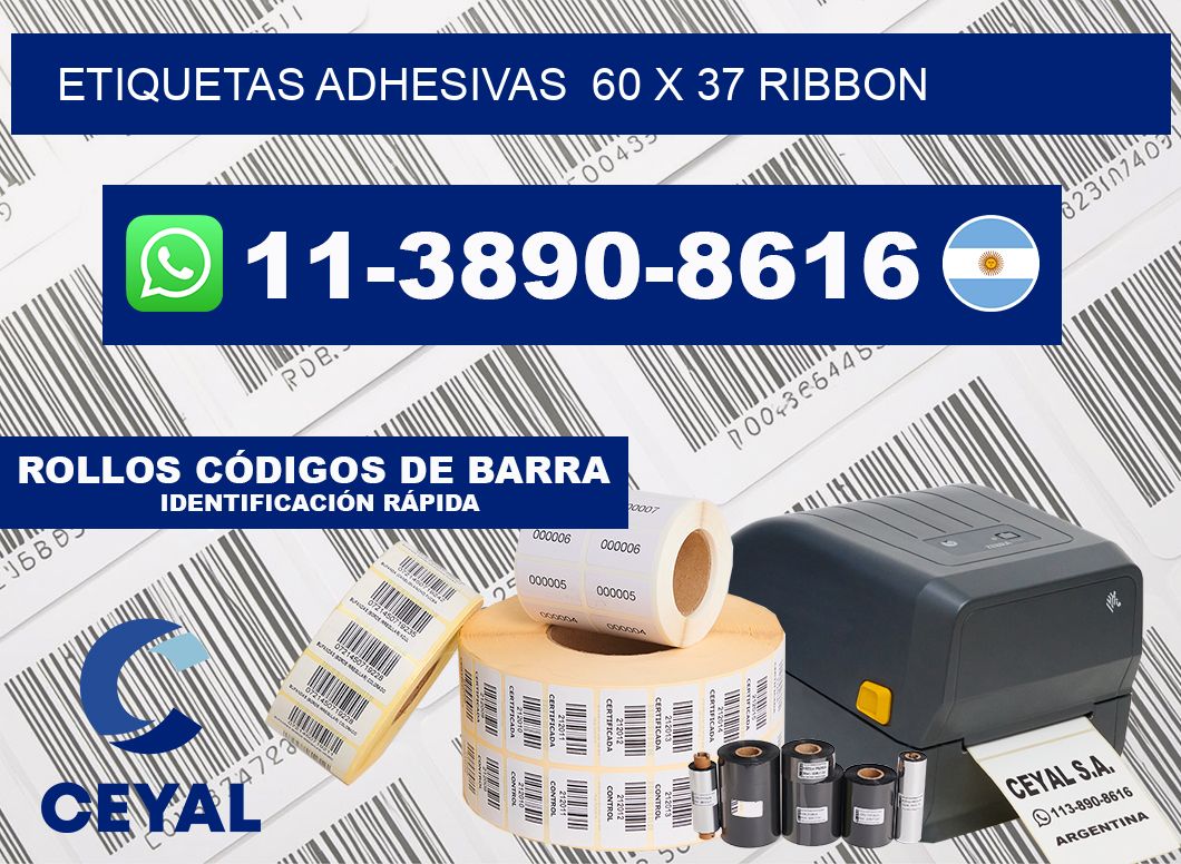 Etiquetas adhesivas  60 x 37 ribbon