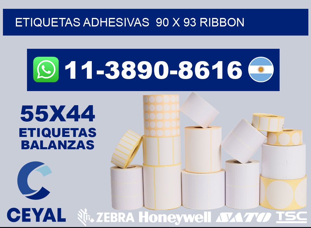Etiquetas adhesivas 90 x 93 ribbon