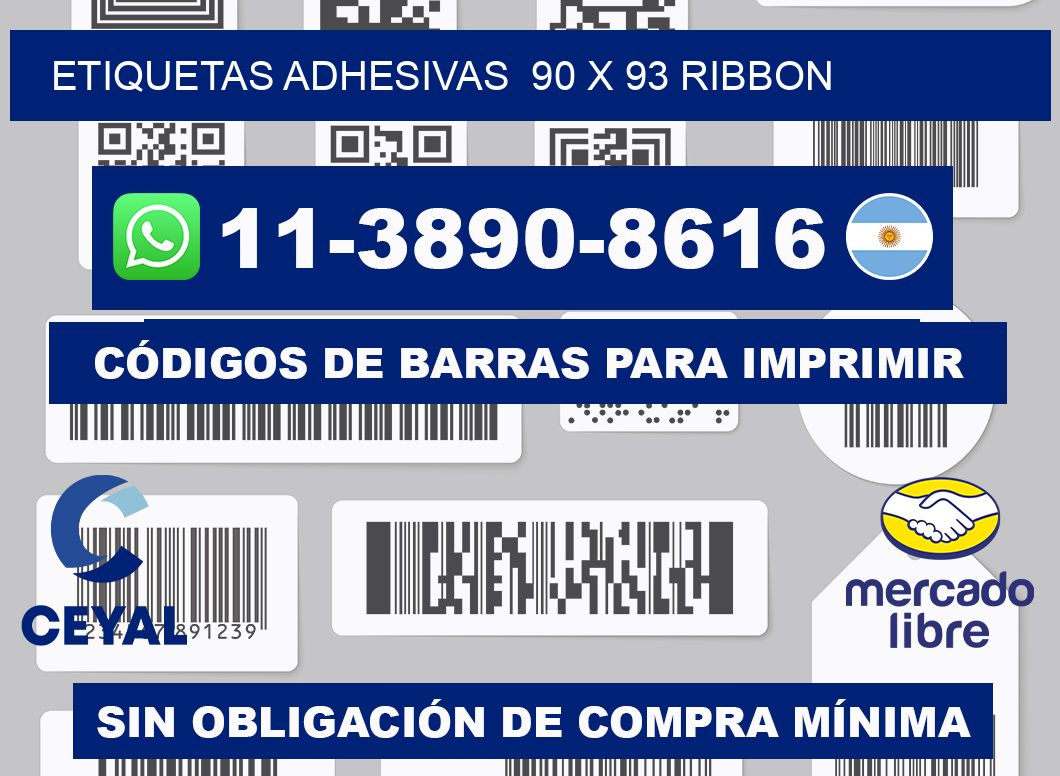 Etiquetas adhesivas 90 x 93 ribbon