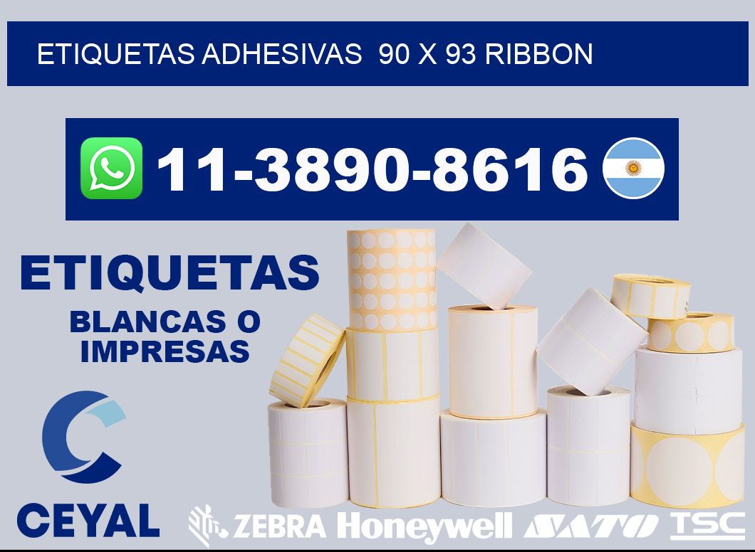 Etiquetas adhesivas  90 x 93 ribbon