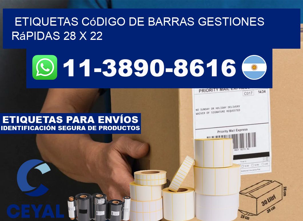 Etiquetas código de barras gestiones rápidas 28 x 22