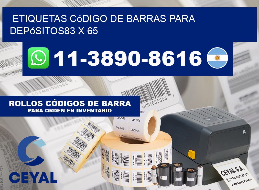 Etiquetas código de barras para depósitos83 x 65