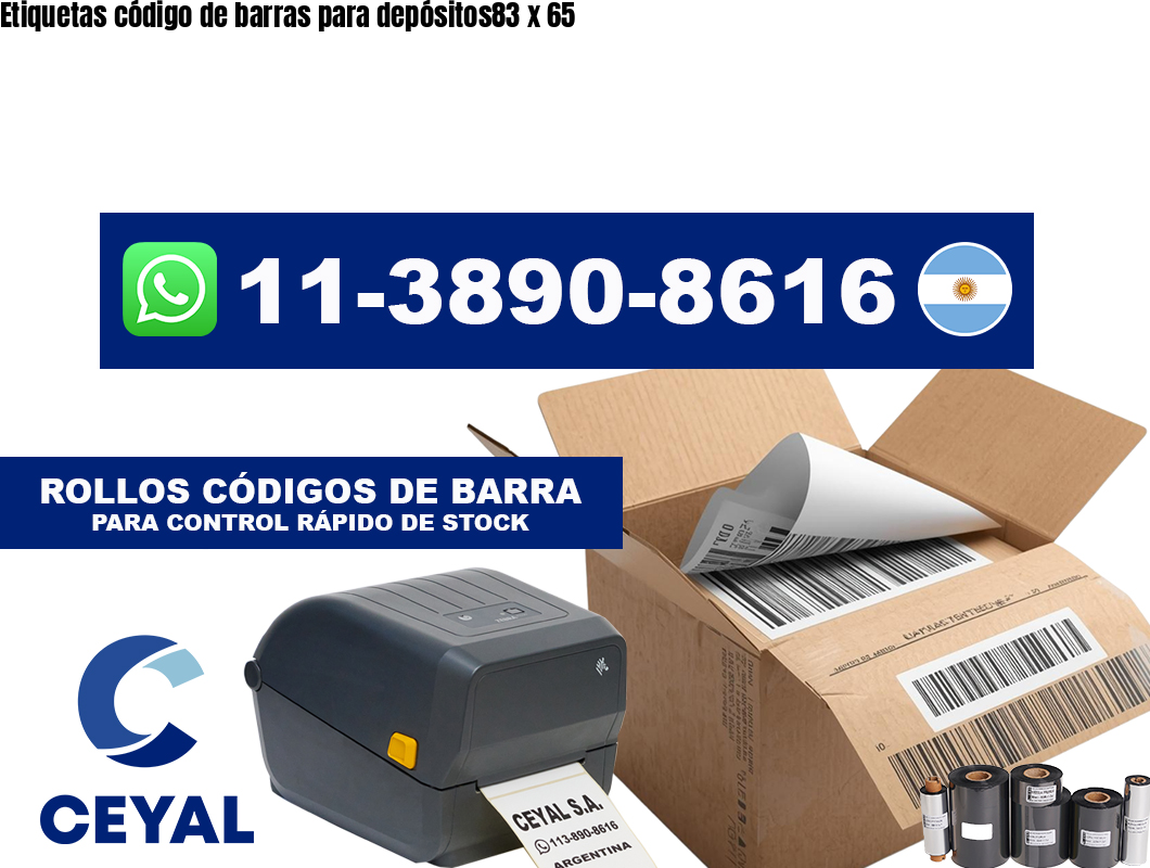 Etiquetas código de barras para depósitos83 x 65