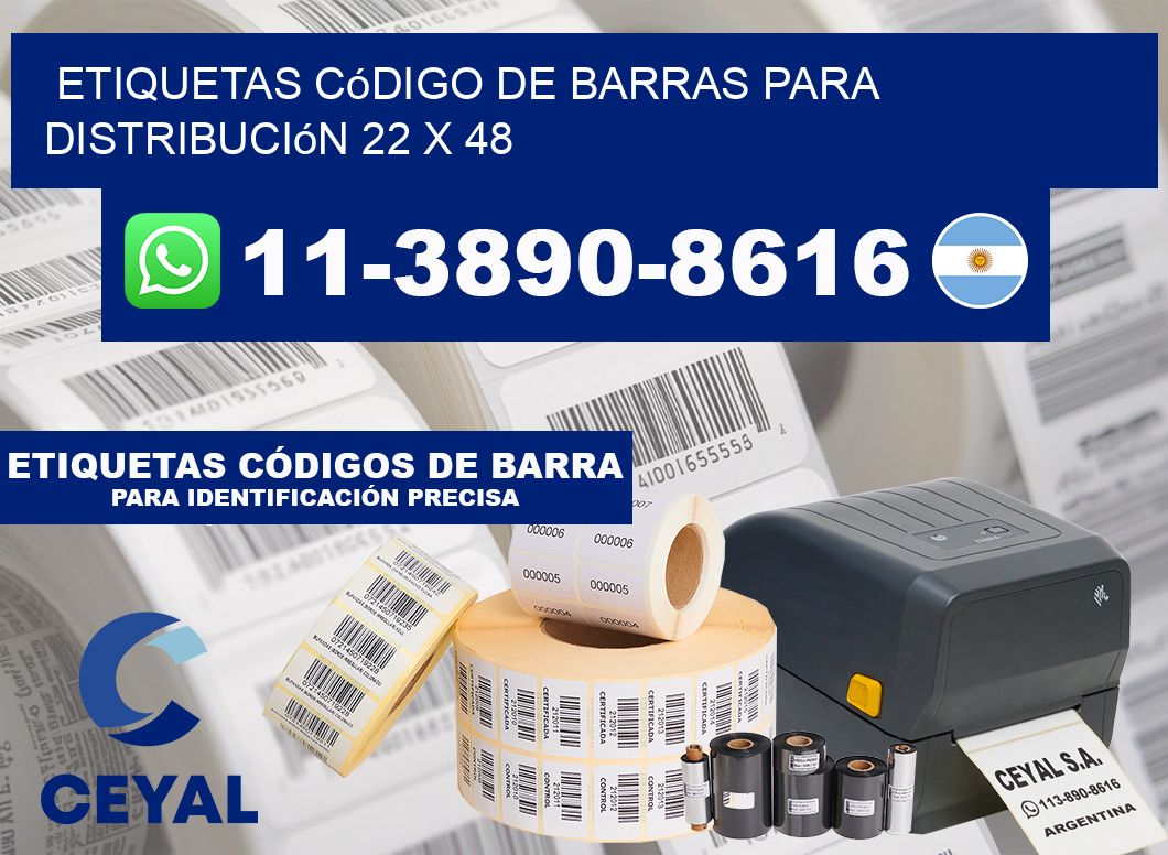 Etiquetas código de barras para distribución 22 x 48