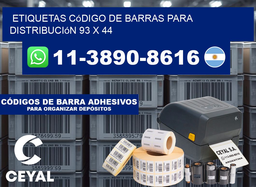 Etiquetas código de barras para distribución 93 x 44