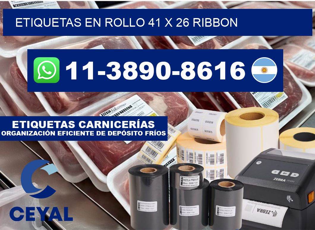 Etiquetas en rollo 41 x 26 ribbon