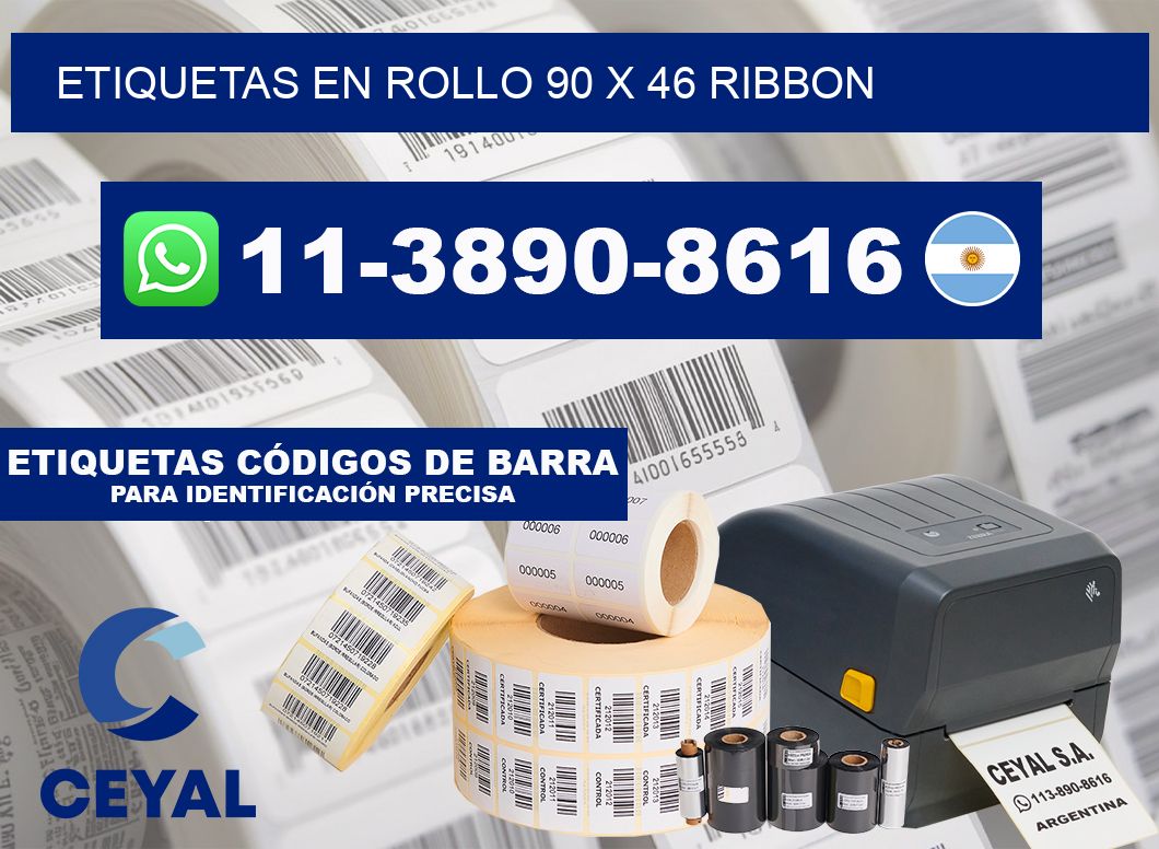 Etiquetas en rollo 90 x 46 ribbon