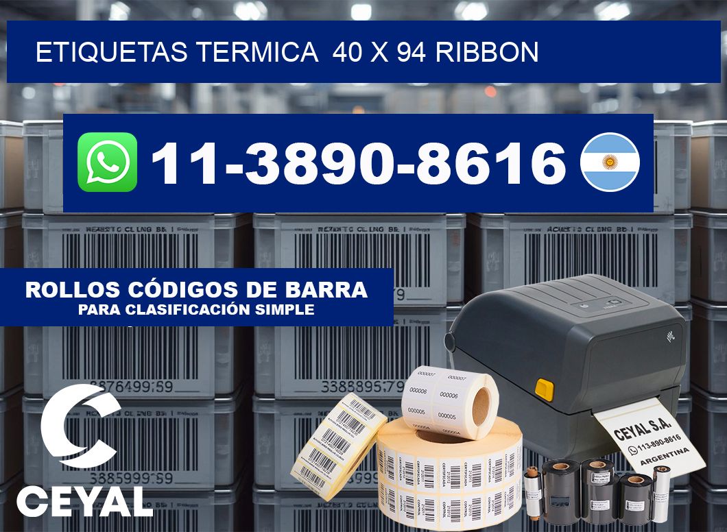 Etiquetas termica  40 x 94 ribbon