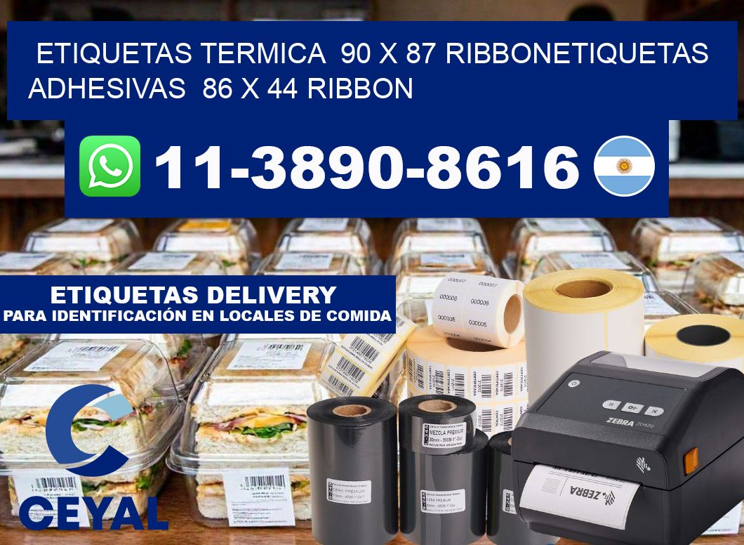 Etiquetas termica 90 x 87 ribbonEtiquetas adhesivas 86 x 44 ribbon