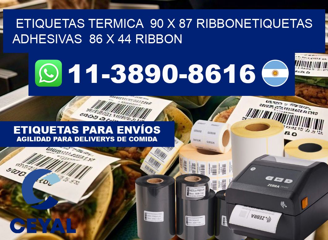 Etiquetas termica 90 x 87 ribbonEtiquetas adhesivas 86 x 44 ribbon