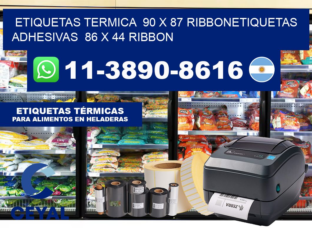 Etiquetas termica  90 x 87 ribbonEtiquetas adhesivas  86 x 44 ribbon