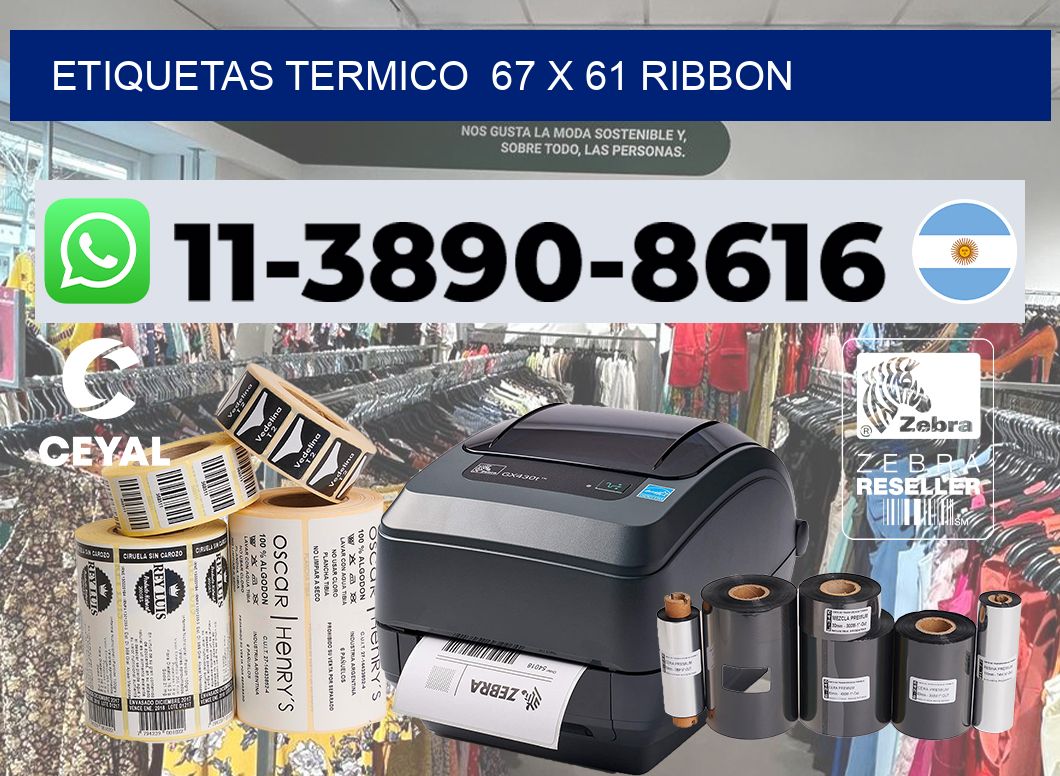 Etiquetas termico 67 x 61 ribbon