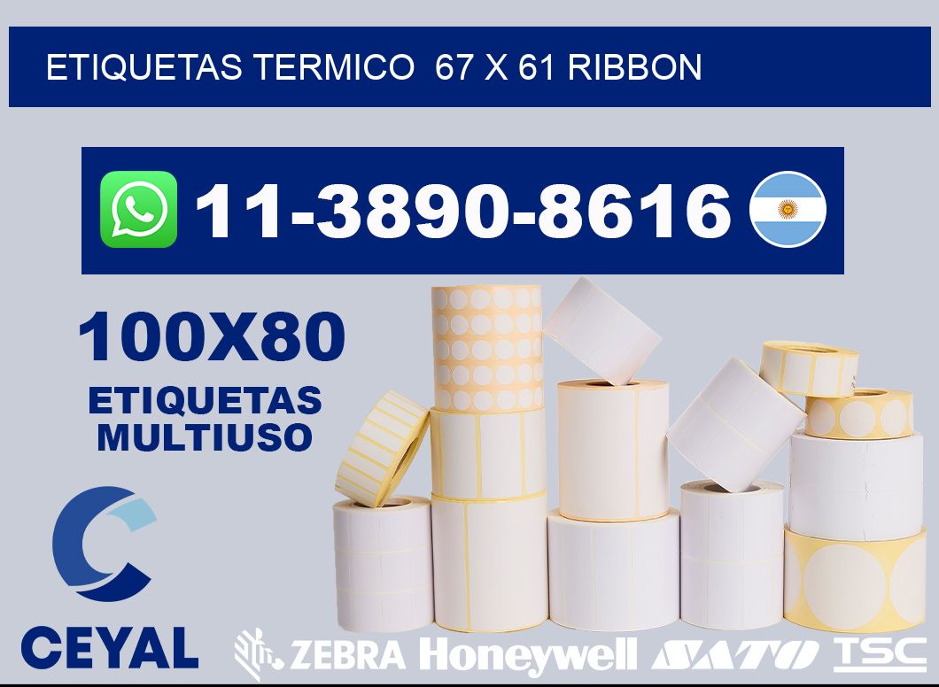 Etiquetas termico 67 x 61 ribbon