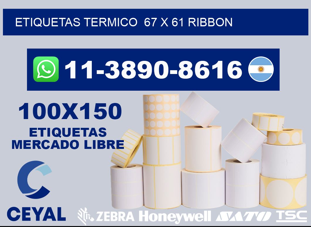 Etiquetas termico 67 x 61 ribbon