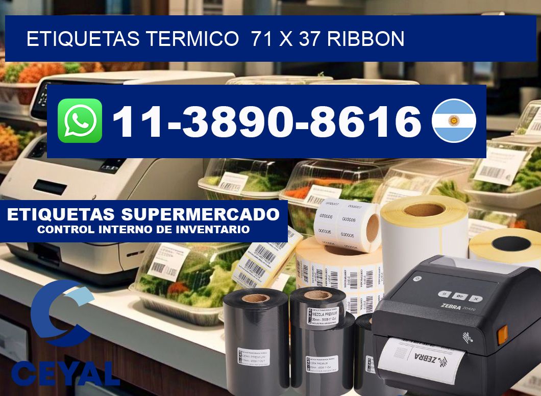 Etiquetas termico  71 x 37 ribbon