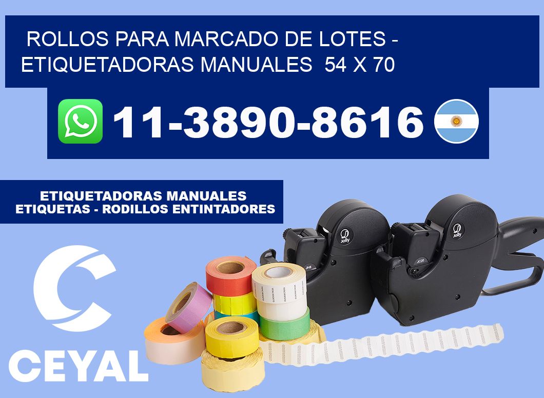 Rollos para marcado de lotes - Etiquetadoras Manuales 54 x 70