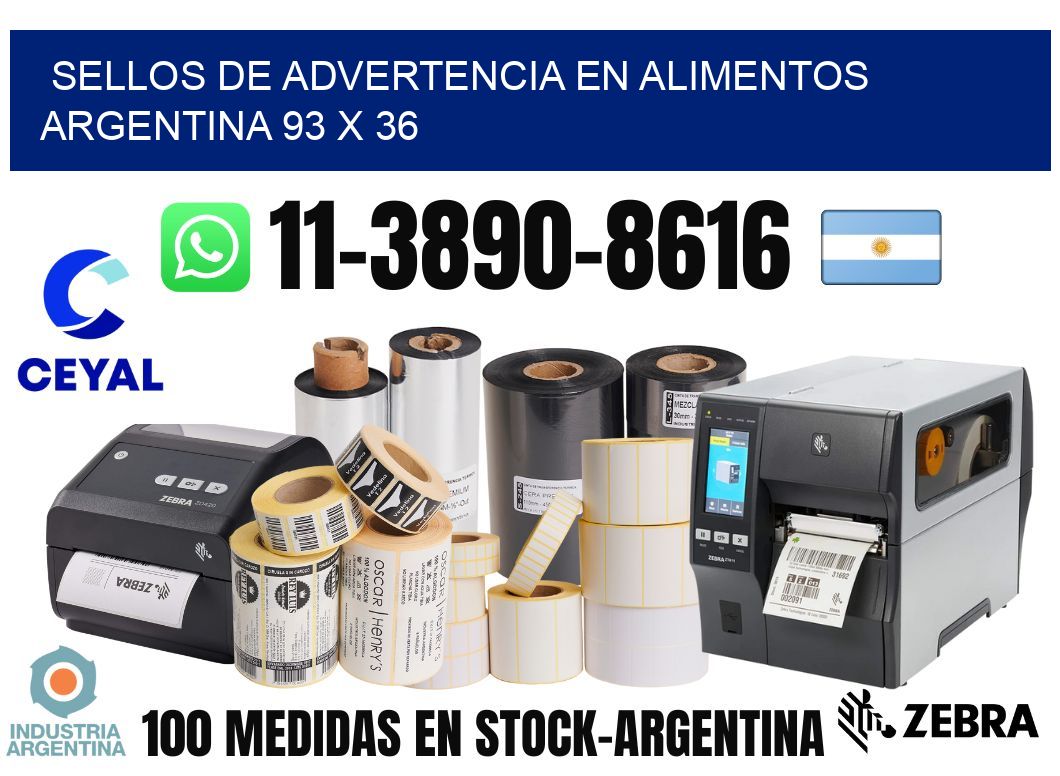 Sellos de advertencia en Alimentos argentina 93 x 36