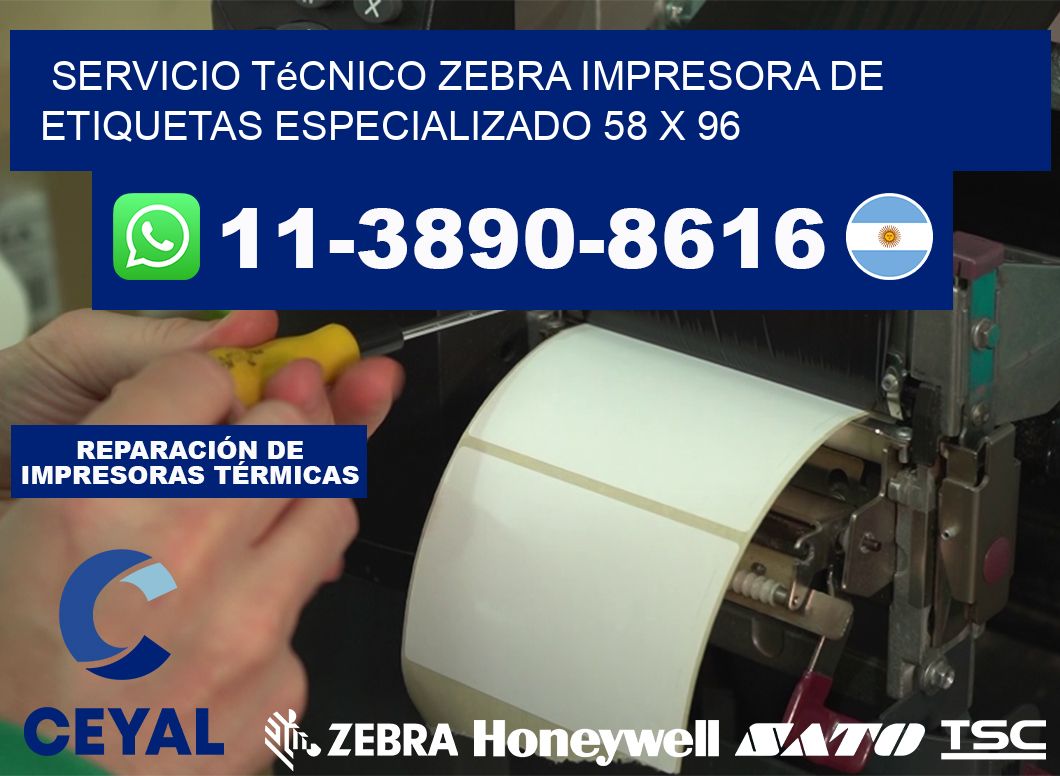 Servicio Técnico Zebra Impresora de Etiquetas Especializado 58 x 96