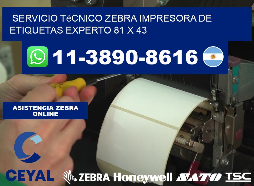 Servicio Técnico Zebra Impresora de Etiquetas Experto 81 x 43