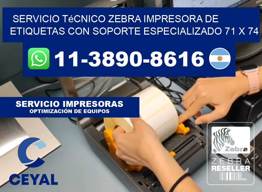 Servicio Técnico Zebra Impresora de Etiquetas con Soporte Especializado 71 x 74