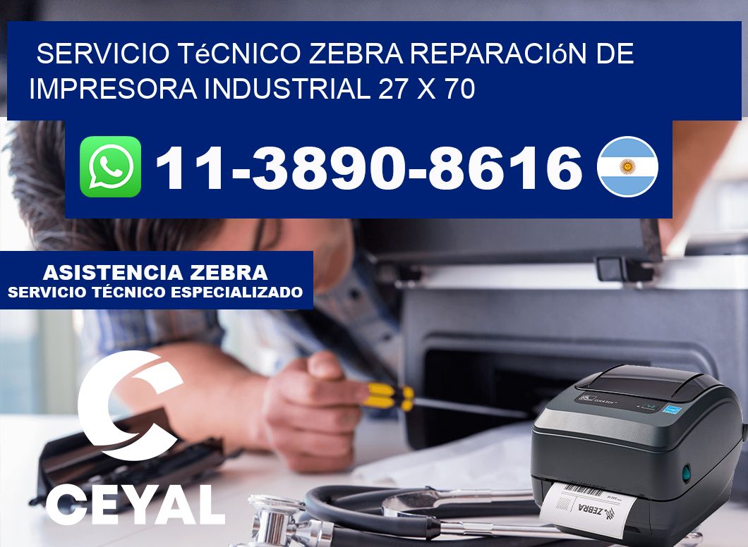 Servicio Técnico Zebra Reparación de Impresora Industrial 27 x 70