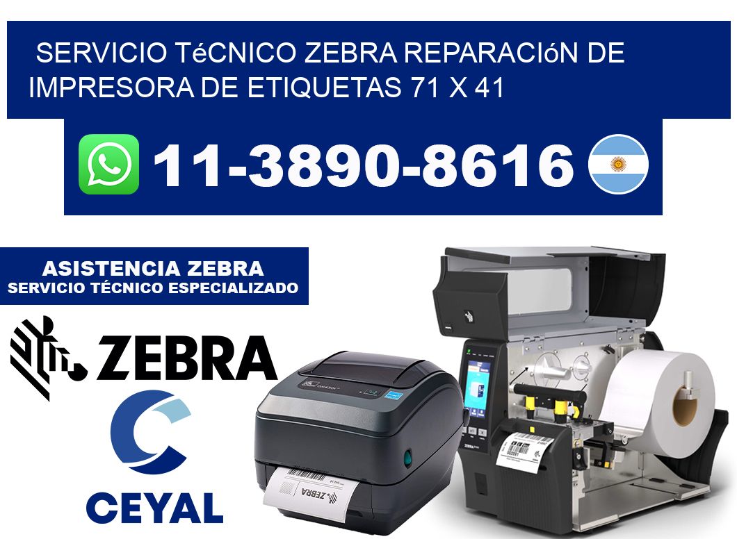 Servicio Técnico Zebra Reparación de Impresora de Etiquetas 71 x 41