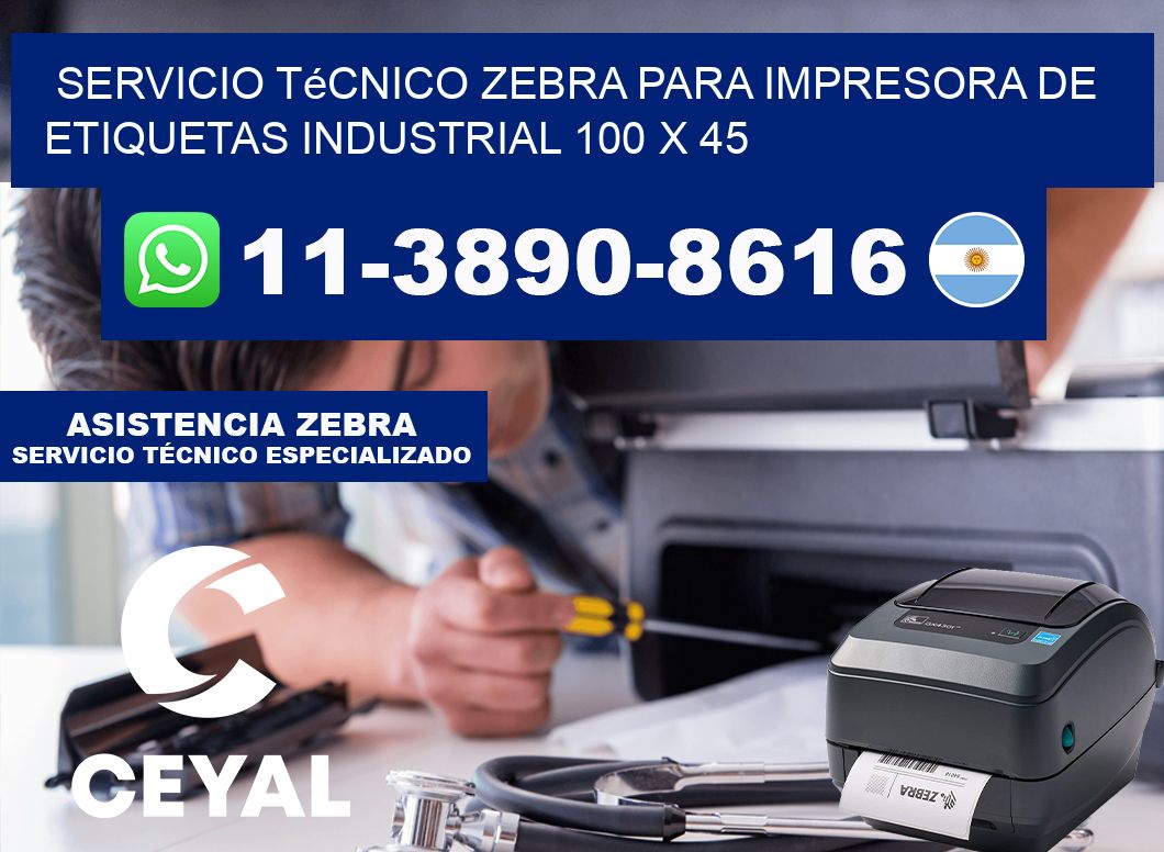 Servicio Técnico Zebra para Impresora de Etiquetas Industrial 100 x 45
