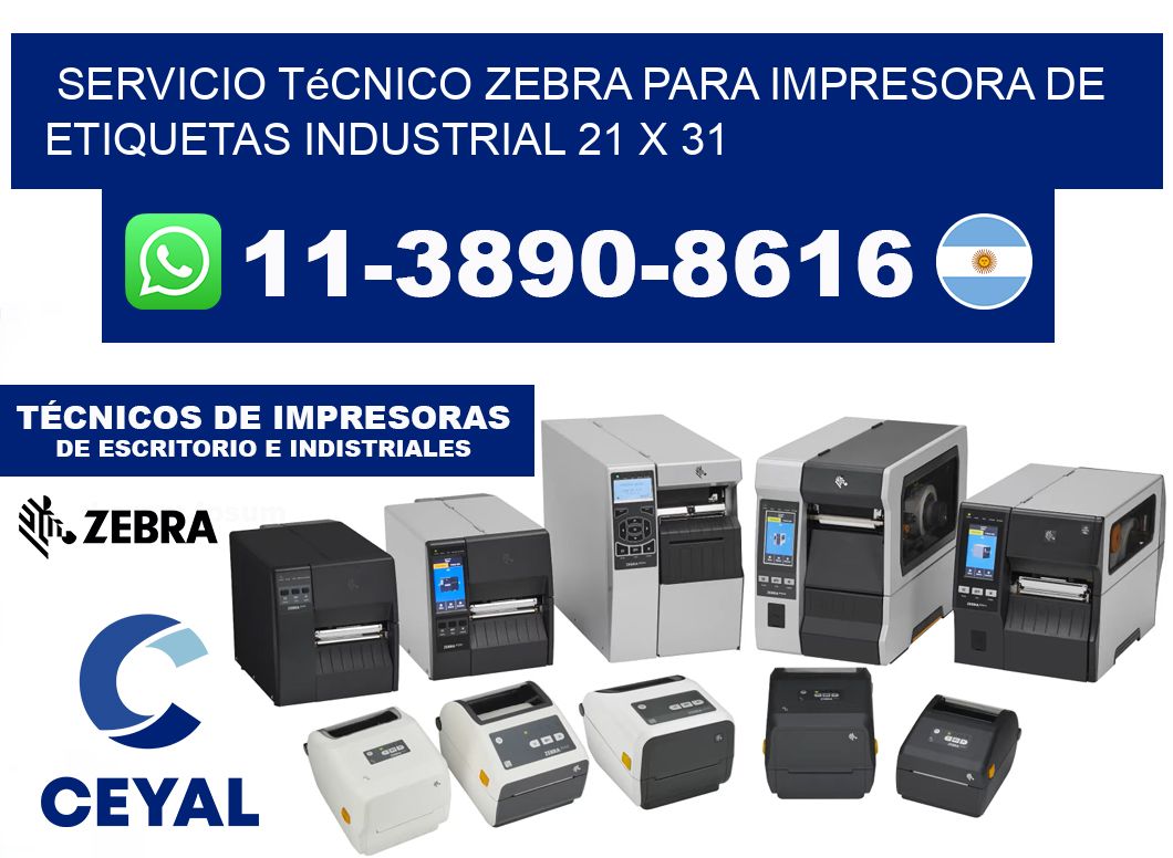 Servicio Técnico Zebra para Impresora de Etiquetas Industrial 21 x 31