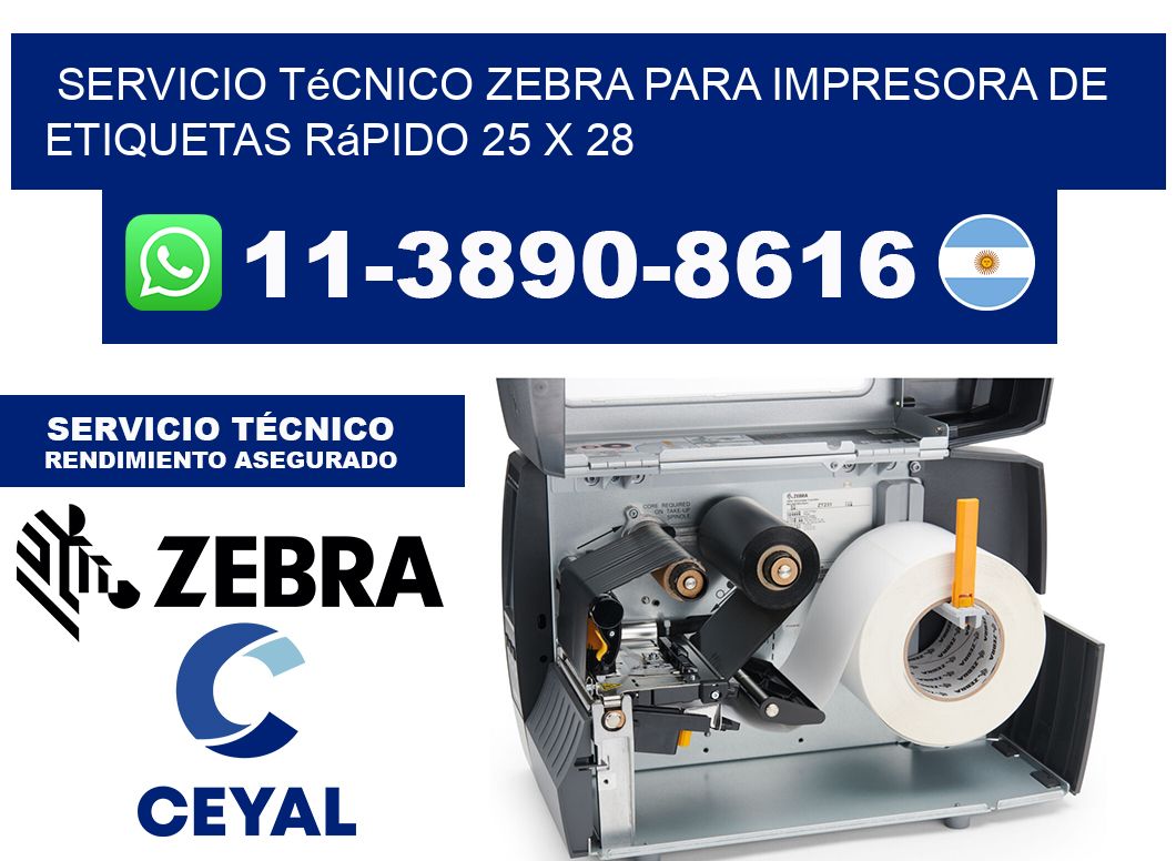 Servicio Técnico Zebra para Impresora de Etiquetas Rápido 25 x 28