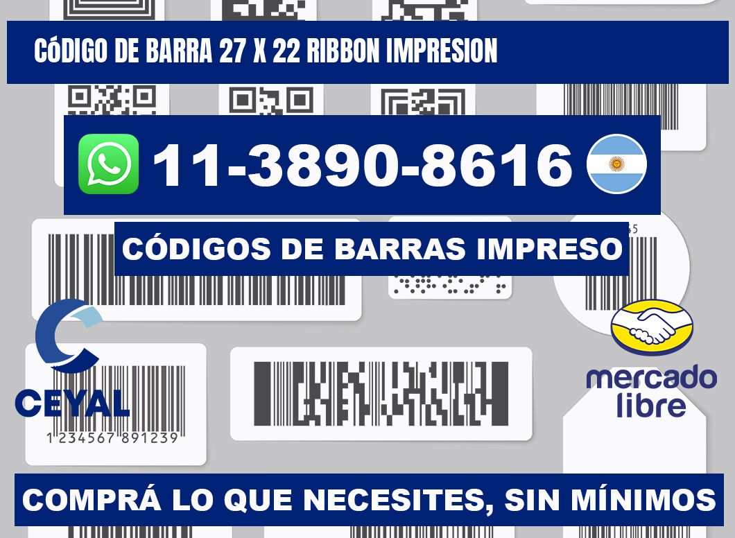 código de barra 27 x 22 ribbon impresion