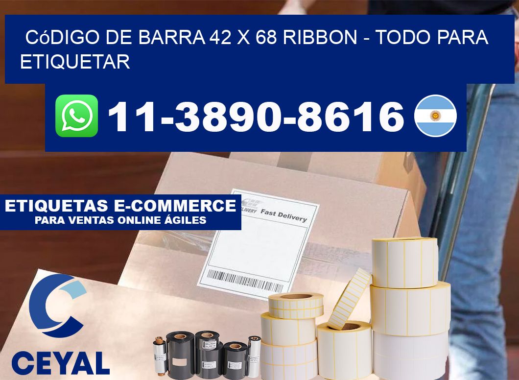 código de barra 42 x 68 ribbon - Todo para Etiquetar