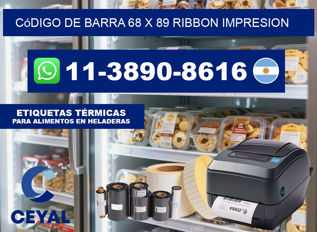 código de barra 68 x 89 ribbon impresion