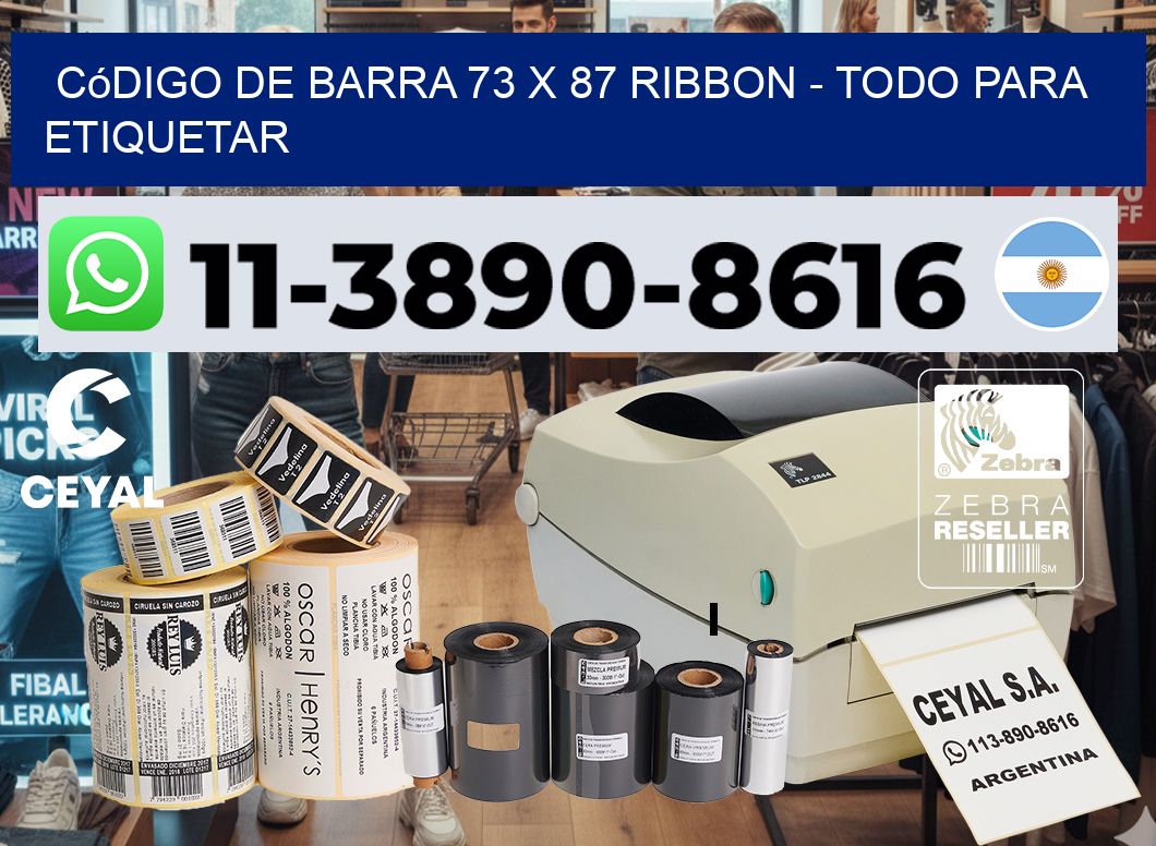código de barra 73 x 87 ribbon - Todo para Etiquetar