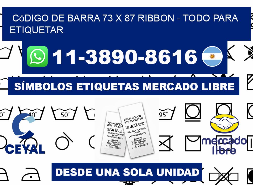 código de barra 73 x 87 ribbon - Todo para Etiquetar
