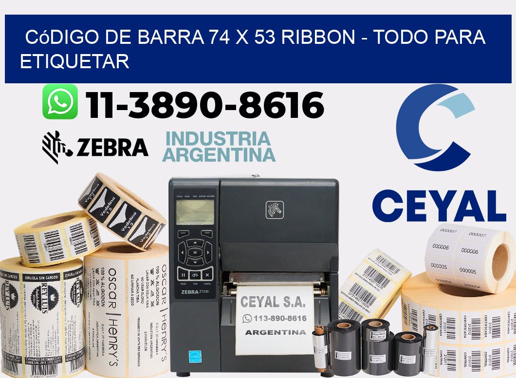 código de barra 74 x 53 ribbon - Todo para Etiquetar
