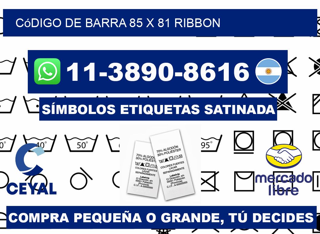 código de barra 85 x 81 ribbon