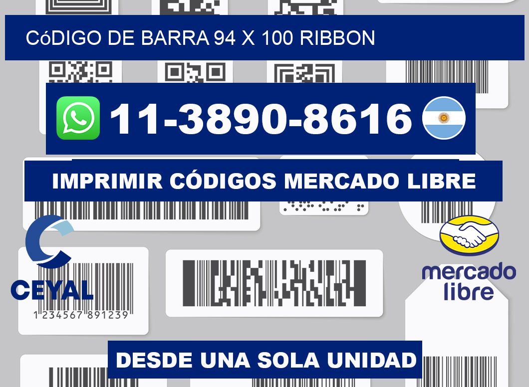 código de barra 94 x 100 ribbon