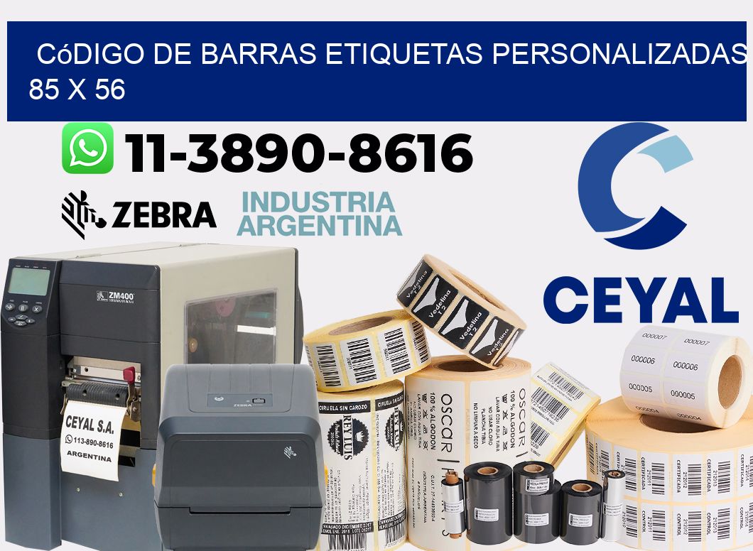 código de barras etiquetas personalizadas 85 x 56
