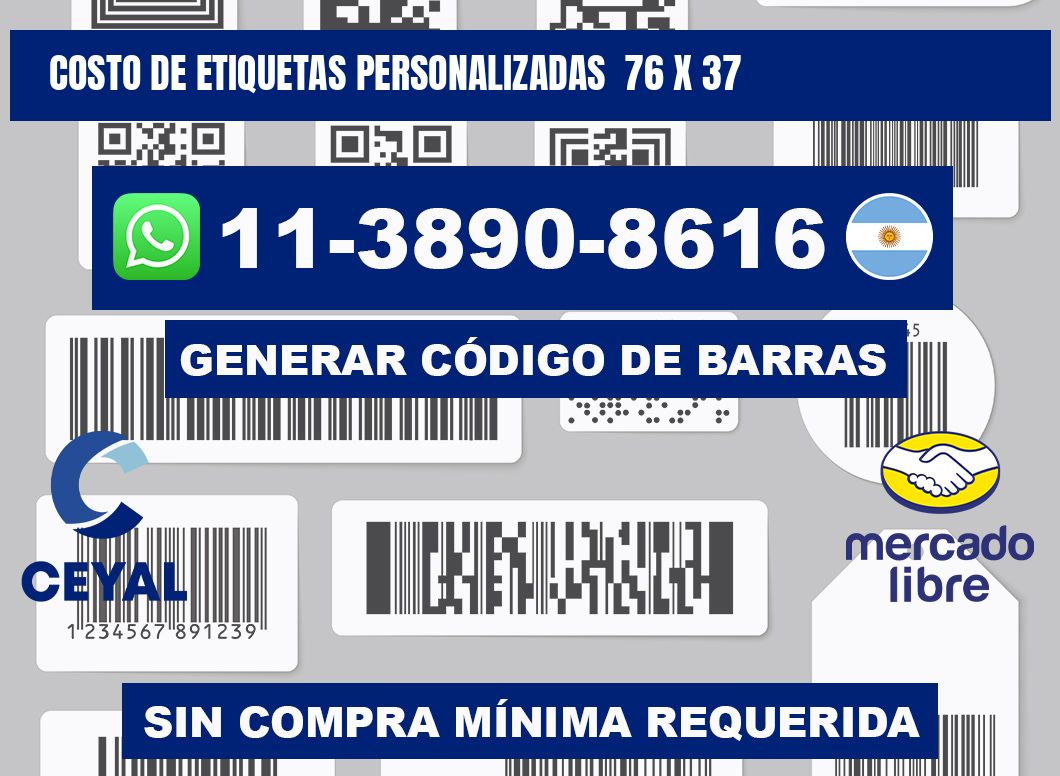 costo de etiquetas personalizadas 76 x 37
