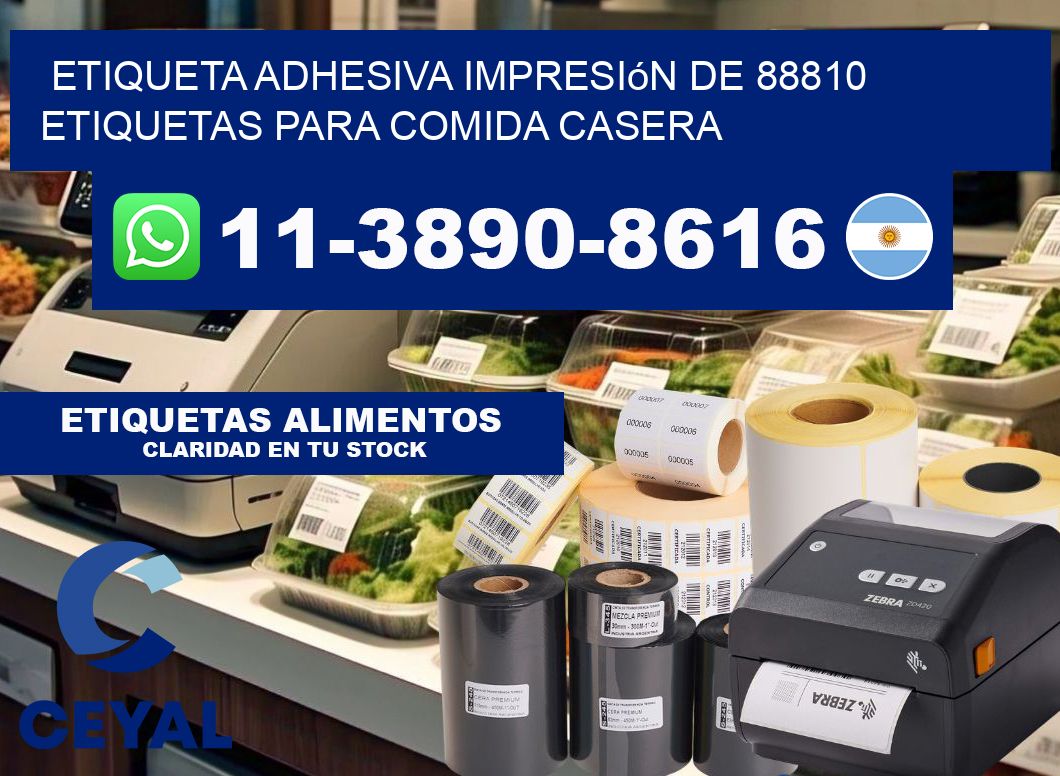 etiqueta adhesiva impresión de 88810 etiquetas para comida casera