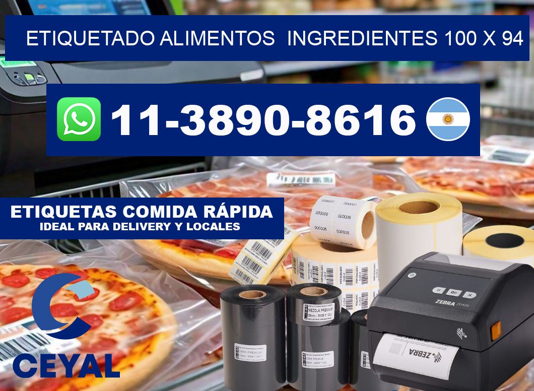 etiquetado alimentos  Ingredientes 100 x 94