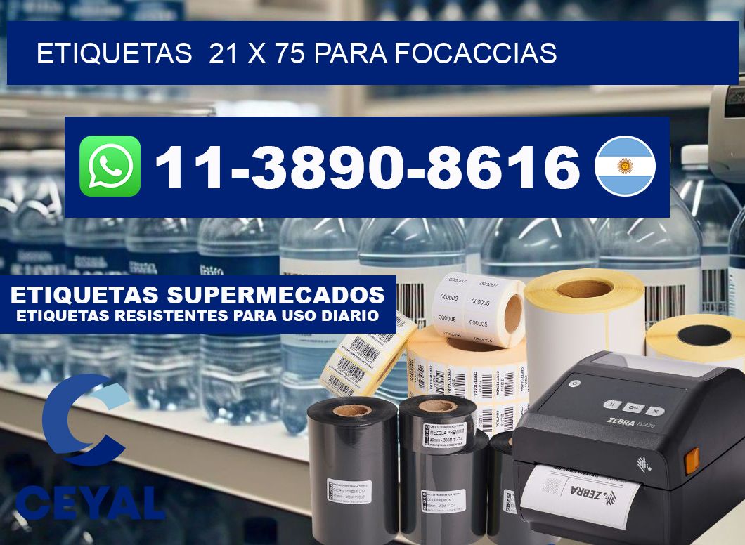 etiquetas  21 x 75 para Focaccias
