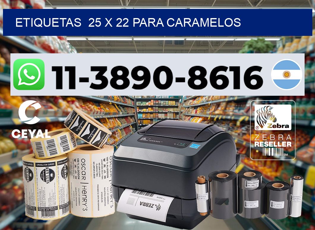 etiquetas  25 x 22 para Caramelos