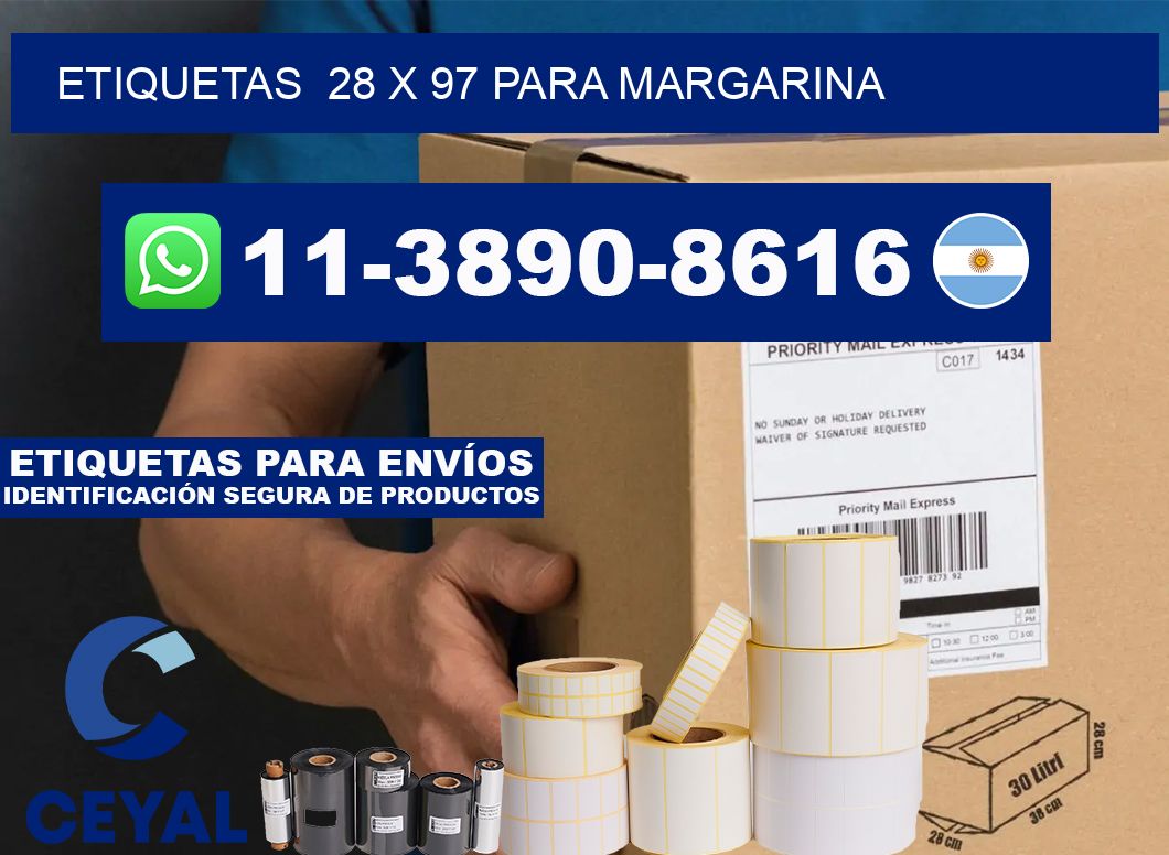 etiquetas 28 x 97 para Margarina