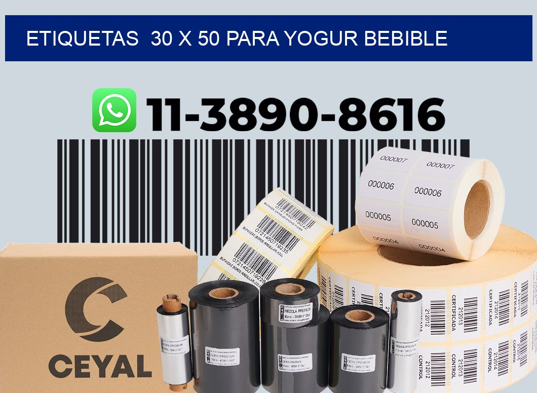 etiquetas  30 x 50 para Yogur bebible