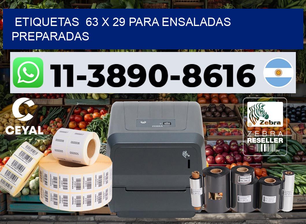 etiquetas  63 x 29 para Ensaladas preparadas