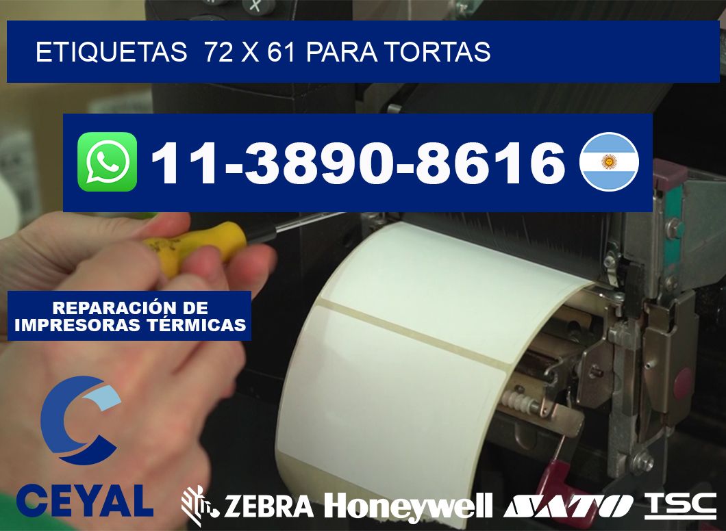 etiquetas  72 x 61 para Tortas